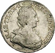 Belgium 1/2 Ducaton 1753 (h) R KM# 7 Standart Coinage MAR TH D G R JMP G HUN BOH R coin obverse Belgium 1/2 Ducaton 1753 (h) R KM# 7 Standart Coinage MAR TH D G R JMP G HUN BOH R coin obverse