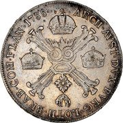 Belgium 1/2 Kronenthaler Joseph II 1788 A KM# 34 ARCH AUST DUX BURG LOTH BRAB COM FLAN 1788 coin reverse Belgium 1/2 Kronenthaler Joseph II 1788 A KM# 34 ARCH AUST DUX BURG LOTH BRAB COM FLAN 1788 coin reverse