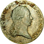 Belgium 1/2 Kronenthaler KM# 61.2 Standart Coinage FRANC II D G R I S A GER HIE HVN BOH REX coin obverse Belgium 1/2 Kronenthaler KM# 61.2 Standart Coinage FRANC II D G R I S A GER HIE HVN BOH REX coin obverse