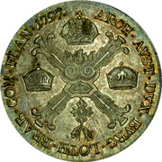 Belgium 1/2 Kronenthaler KM# 61.2 Standart Coinage ARCH AVST DVX BVRG LOTH BRAB COM FLAN 1797 coin reverse Belgium 1/2 Kronenthaler KM# 61.2 Standart Coinage ARCH AVST DVX BVRG LOTH BRAB COM FLAN 1797 coin reverse