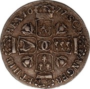 UK 1/2 Merk Charles II 1677 KM# 112 SCO ANG FR ET HIB REX 1677 coin reverse UK 1/2 Merk Charles II 1677 KM# 112 SCO ANG FR ET HIB REX 1677 coin reverse