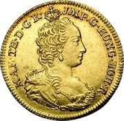 Belgium 1/2 Souverain D'or Maria Theresa 1749 (h) R KM# 9 MAR TH D G R JMP G HUNG BOH R R coin obverse Belgium 1/2 Souverain D'or Maria Theresa 1749 (h) R KM# 9 MAR TH D G R JMP G HUNG BOH R R coin obverse