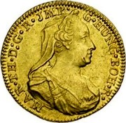 Belgium 1/2 Souverain D'or 1775 (b) KM# 26 Trade Coinage MAR TH D G R JMP.G HUNG BOH R coin obverse Belgium 1/2 Souverain D'or 1775 (b) KM# 26 Trade Coinage MAR TH D G R JMP.G HUNG BOH R coin obverse