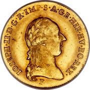 Belgium 1/2 Souverain D'or Joseph II 1787 F KM# 35 IOSEPH II D G R IMP S A GE HIE HV BO REX coin obverse Belgium 1/2 Souverain D'or Joseph II 1787 F KM# 35 IOSEPH II D G R IMP S A GE HIE HV BO REX coin obverse