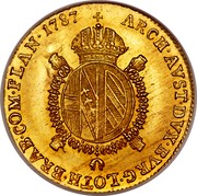 Belgium 1/2 Souverain D'or Joseph II 1787 F KM# 35 ARCH AVST DVX BVRG LOTH BRAB COM FLAN 1787 coin reverse Belgium 1/2 Souverain D'or Joseph II 1787 F KM# 35 ARCH AVST DVX BVRG LOTH BRAB COM FLAN 1787 coin reverse