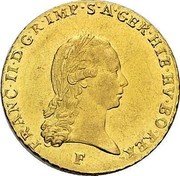 Belgium 1/2 Souverain D'or (Franz II) KM# 65 FRANC II D G R IMP S A GER HIE HV BO REX F coin obverse Belgium 1/2 Souverain D'or (Franz II) KM# 65 FRANC II D G R IMP S A GER HIE HV BO REX F coin obverse