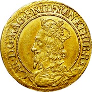 UK 1/2 Unit Charles I ND KM# 54 CAR D G MAG BRIT FRAN ET HIB REX coin obverse UK 1/2 Unit Charles I ND KM# 54 CAR D G MAG BRIT FRAN ET HIB REX coin obverse