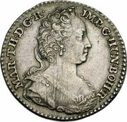 Belgium 1/4 Ducaton ¼ Ducaton Maria Theresia 1752 (h) R KM# 6 MAR TH D G R JMP G HUN BOH R coin obverse Belgium 1/4 Ducaton ¼ Ducaton Maria Theresia 1752 (h) R KM# 6 MAR TH D G R JMP G HUN BOH R coin obverse