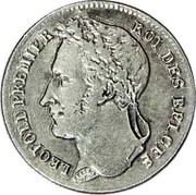 Belgium 1/4 Franc 1844 KM# 8 Decimal Coinage LEOPOLD PREMIER ROI DES BELGES coin obverse Belgium 1/4 Franc 1844 KM# 8 Decimal Coinage LEOPOLD PREMIER ROI DES BELGES coin obverse
