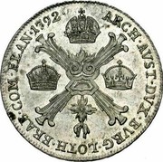 Belgium 1/4 Kronenthaler 1792 B KM# 40 Standart Coinage ARCH AVST DVX BVRG LOTH BRAB COM FLAN 1792 coin reverse Belgium 1/4 Kronenthaler 1792 B KM# 40 Standart Coinage ARCH AVST DVX BVRG LOTH BRAB COM FLAN 1792 coin reverse