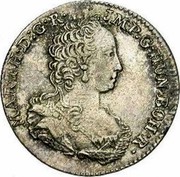 Belgium 1/8 Ducaton 1751 (h) R KM# 5 Standart Coinage MAR TH D G R JMP G HUN BOH R coin obverse Belgium 1/8 Ducaton 1751 (h) R KM# 5 Standart Coinage MAR TH D G R JMP G HUN BOH R coin obverse