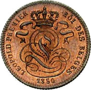 Belgium 1 Centime Leopold I. Seated Lion 1850 KM# 1.2 LEOPOLD PREMIER ROI DES BELGES 1850 coin obverse Belgium 1 Centime Leopold I. Seated Lion 1850 KM# 1.2 LEOPOLD PREMIER ROI DES BELGES 1850 coin obverse