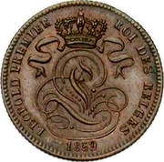 Belgium 1 Centime 1859 KM# 1.3 Decimal Coinage LEOPOLD PREMIER ROI DES BELGES 1859 coin obverse Belgium 1 Centime 1859 KM# 1.3 Decimal Coinage LEOPOLD PREMIER ROI DES BELGES 1859 coin obverse
