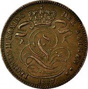 Belgium 1 Centime 1887 KM# 34.2 Decimal Coinage LEOPOLD II KONING DER BELGEN 1907 coin obverse Belgium 1 Centime 1887 KM# 34.2 Decimal Coinage LEOPOLD II KONING DER BELGEN 1907 coin obverse