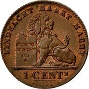 Belgium 1 Centime 1887 KM# 34.2 Decimal Coinage EENDRACHT MAAKT MACHT 1 CENTM. BELGISCHE GRONDWET 1831 BRAEMT F. coin reverse Belgium 1 Centime 1887 KM# 34.2 Decimal Coinage EENDRACHT MAAKT MACHT 1 CENTM. BELGISCHE GRONDWET 1831 BRAEMT F. coin reverse