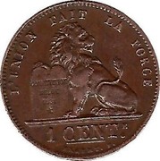 Belgium 1 Centime 1902 KM# 33.3 Decimal Coinage L'UNION FAIT LA FORCE CONSTITUTION BELGE 1831 1 CENT.E BRAEMT F. coin reverse Belgium 1 Centime 1902 KM# 33.3 Decimal Coinage L'UNION FAIT LA FORCE CONSTITUTION BELGE 1831 1 CENT.E BRAEMT F. coin reverse