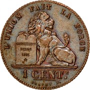 Belgium 1 Centime 1914 KM# 76 Decimal Coinage L'UNION FAIT LA FORCE CONSTITUTION BELGE 1831 1 CENTE . BRAEMT F. coin reverse Belgium 1 Centime 1914 KM# 76 Decimal Coinage L'UNION FAIT LA FORCE CONSTITUTION BELGE 1831 1 CENTE . BRAEMT F. coin reverse