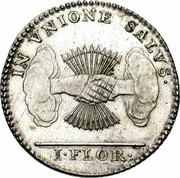 Belgium 1 Florin Austrian Netherlands 1790 (b) KM# 48 IN VNIONE SALVS I FLOR coin reverse Belgium 1 Florin Austrian Netherlands 1790 (b) KM# 48 IN VNIONE SALVS I FLOR coin reverse