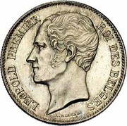 Belgium 1 Franc 1850 KM# 16.1 Decimal Coinage LEOPOLD PREMIER ROI DES BELGES L. WIENER coin obverse Belgium 1 Franc 1850 KM# 16.1 Decimal Coinage LEOPOLD PREMIER ROI DES BELGES L. WIENER coin obverse