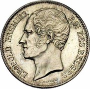 Belgium 1 Franc 1850 KM# 16.2 Decimal Coinage LEOPOLD PREMIER ROI DES BELGES L.WIENER coin obverse Belgium 1 Franc 1850 KM# 16.2 Decimal Coinage LEOPOLD PREMIER ROI DES BELGES L.WIENER coin obverse