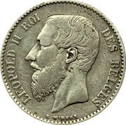 Belgium 1 Franc Leopold II 1886 KM# 28.2 LEOPOLD II ROI DES BELGES L WIENER coin obverse Belgium 1 Franc Leopold II 1886 KM# 28.2 LEOPOLD II ROI DES BELGES L WIENER coin obverse