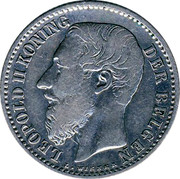 Belgium 1 Franc Leopold II 1887 KM# 29.2 LEOPOLD II KONING DER BELGEN L.WIENER coin obverse Belgium 1 Franc Leopold II 1887 KM# 29.2 LEOPOLD II KONING DER BELGEN L.WIENER coin obverse