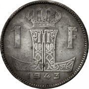 Belgium 1 Franc 1943 KM# 128 Decimal Coinage 1 F 1943 coin reverse Belgium 1 Franc 1943 KM# 128 Decimal Coinage 1 F 1943 coin reverse