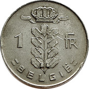 Belgium 1 Franc 1970 KM# 143.2 Decimal Coinage 1 FR BELGIË coin reverse Belgium 1 Franc 1970 KM# 143.2 Decimal Coinage 1 FR BELGIË coin reverse