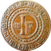 Belgium 1 Franc Ghent 1915 KM# Tn2 REMBOURSABLE UITBETAALBAAR 1.1.1919 coin reverse Belgium 1 Franc Ghent 1915 KM# Tn2 REMBOURSABLE UITBETAALBAAR 1.1.1919 coin reverse