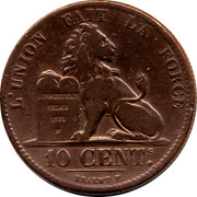 Belgium 10 Centimes 1832 KM# 2.2 Decimal Coinage 10 CENTS BRAEMT F. CONSTITUTION BELGE 1831 L'UNION FAIT LA FORCE coin reverse Belgium 10 Centimes 1832 KM# 2.2 Decimal Coinage 10 CENTS BRAEMT F. CONSTITUTION BELGE 1831 L'UNION FAIT LA FORCE coin reverse
