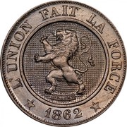 Belgium 10 Centimes Leopold I 1862 KM# 22 L'UNION FAIT LA FORCE BRAEMT 1862 coin obverse Belgium 10 Centimes Leopold I 1862 KM# 22 L'UNION FAIT LA FORCE BRAEMT 1862 coin obverse