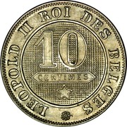 Belgium 10 Centimes 1901 KM# 42 Decimal Coinage LEOPOLD II ROI DES BELGES 10 CENTIMES coin reverse Belgium 10 Centimes 1901 KM# 42 Decimal Coinage LEOPOLD II ROI DES BELGES 10 CENTIMES coin reverse