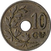 Belgium 10 Centimes Leopold II 1902 KM# 48 10 CES A.MICHAUX coin reverse Belgium 10 Centimes Leopold II 1902 KM# 48 10 CES A.MICHAUX coin reverse