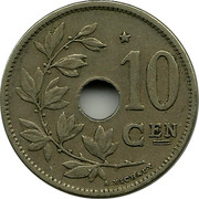 Belgium 10 Centimes 1930 KM# 96 Decimal Coinage 10 CEN A.MICHAUX coin reverse Belgium 10 Centimes 1930 KM# 96 Decimal Coinage 10 CEN A.MICHAUX coin reverse