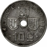 Belgium 10 Centimes 1941 KM# 126 Decimal Coinage BELGIE BELGIQU 10C O.JESPERS coin obverse Belgium 10 Centimes 1941 KM# 126 Decimal Coinage BELGIE BELGIQU 10C O.JESPERS coin obverse