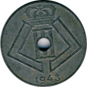 Belgium 10 Centimes 1943 KM# 125 Decimal Coinage 1943 coin reverse Belgium 10 Centimes 1943 KM# 125 Decimal Coinage 1943 coin reverse