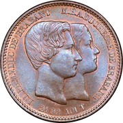 Belgium 10 Centimes (Marriage of The Duke) X# 1.1 L.L. PH. M.V. DUC DE BRABANT M. H. A. DUCHESSE DE BRABANT 21-22 AOUT LEO. WIENER coin reverse Belgium 10 Centimes (Marriage of The Duke) X# 1.1 L.L. PH. M.V. DUC DE BRABANT M. H. A. DUCHESSE DE BRABANT 21-22 AOUT LEO. WIENER coin reverse
