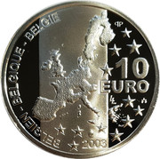 Belgium 10 Euro 100th Anniversary of the Birth of Georges Simenon 2003 Proof KM# 235 10 EURO 2003 BELGIEN BELGIQUE BELGIE coin obverse Belgium 10 Euro 100th Anniversary of the Birth of Georges Simenon 2003 Proof KM# 235 10 EURO 2003 BELGIEN BELGIQUE BELGIE coin obverse