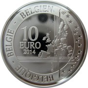 Belgium 10 Euro 200th Anniversary Birth of Adolphe Sax 2014 Proof KM# 339 BELGIQUE BELGIE BELGIEN 10 EURO 2014 LL QP coin reverse Belgium 10 Euro 200th Anniversary Birth of Adolphe Sax 2014 Proof KM# 339 BELGIQUE BELGIE BELGIEN 10 EURO 2014 LL QP coin reverse