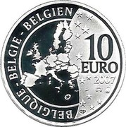 Belgium 10 Euro 50 Years Treaty of Rome 2007 Proof KM# 260 BELGIQUE BELGIE BELGIEN 10 EURO Q P 2007 coin obverse Belgium 10 Euro 50 Years Treaty of Rome 2007 Proof KM# 260 BELGIQUE BELGIE BELGIEN 10 EURO Q P 2007 coin obverse