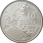 Belgium 10 Euro 50th Anniversary of the Mining Disaster in Marcinel 2006 Proof KM# 257a BELGIQUE BELGIE BELGIEN 10 EURO Q P 2006 coin obverse Belgium 10 Euro 50th Anniversary of the Mining Disaster in Marcinel 2006 Proof KM# 257a BELGIQUE BELGIE BELGIEN 10 EURO Q P 2006 coin obverse