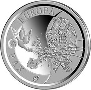 Belgium 10 Euro 70 Years of Peace in Europe 2015 Proof KM# 349 PAX EUROPA 70 coin reverse Belgium 10 Euro 70 Years of Peace in Europe 2015 Proof KM# 349 PAX EUROPA 70 coin reverse