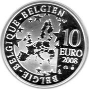 Belgium 10 Euro Beijing Olympics 2008 Proof KM# 268 BELGIQUE BELGIE BELGIEN 10 EURO 2008 QP coin obverse