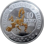 Belgium 10 Euro Belgian Deep Sea Exploration 2011 Proof KM# 311 BELGIQUE BELGIE BELGIEN 10 EURO QP 2011 coin obverse