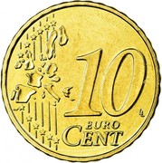 Belgium 10 Euro Cent Albert II - 1st map - 1st type - 1st portrait 2006 Proof KM# 227 10 EURO CENT LL coin reverse Belgium 10 Euro Cent Albert II - 1st map - 1st type - 1st portrait 2006 Proof KM# 227 10 EURO CENT LL coin reverse