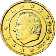 Belgium 10 Euro Cent Albert II - 2nd map - 1st type - 1st portrait 2007 Proof KM# 242 A II 2007 coin obverse Belgium 10 Euro Cent Albert II - 2nd map - 1st type - 1st portrait 2007 Proof KM# 242 A II 2007 coin obverse
