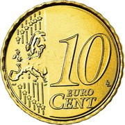 Belgium 10 Euro Cent Albert II - 2nd map - 1st type - 1st portrait 2007 Proof KM# 242 10 EURO CENT LL coin reverse Belgium 10 Euro Cent Albert II - 2nd map - 1st type - 1st portrait 2007 Proof KM# 242 10 EURO CENT LL coin reverse