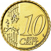 Belgium 10 Euro Cent (Albert II - 2nd map - 2nd type - 1st portrait) KM# 298 10 LL EURO CENT coin reverse Belgium 10 Euro Cent (Albert II - 2nd map - 2nd type - 1st portrait) KM# 298 10 LL EURO CENT coin reverse