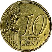 Belgium 10 Euro Cent Albert II - 2nd map - 2nd type - 2nd portrait 2011 KM# 277 10 EURO CENT LL coin reverse Belgium 10 Euro Cent Albert II - 2nd map - 2nd type - 2nd portrait 2011 KM# 277 10 EURO CENT LL coin reverse