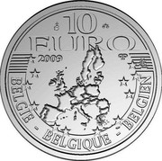 Belgium 10 Euro Erasmus of Rotterdam 2009 KM# 285 BELGIQUE BELGIE BELGIEN 10 EURO 2009 QP coin obverse